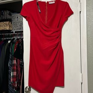 Bisou Bisou V Neck Red Dress